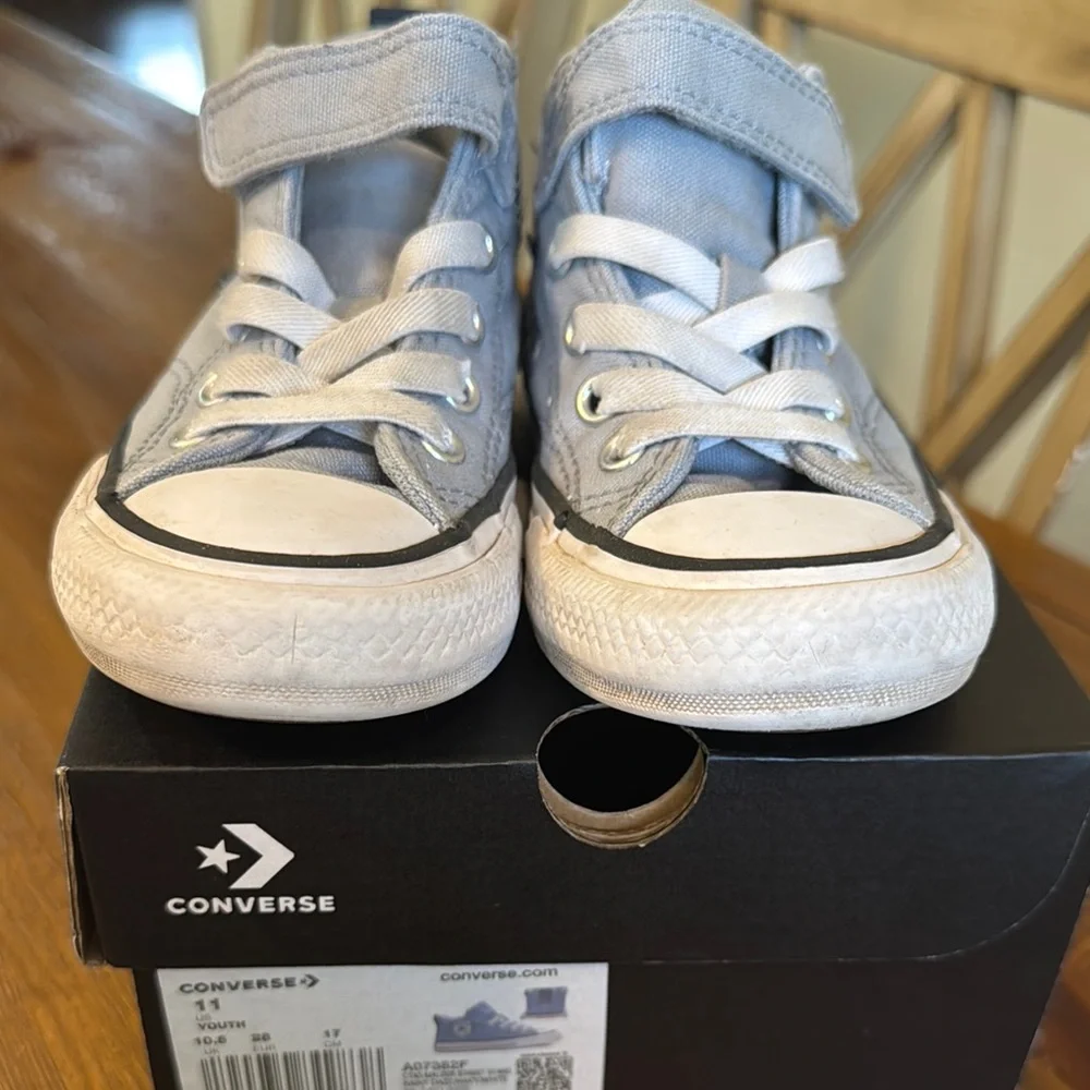 Converse Unisex Kids High-Top Sneakers Size 11- Gray Blue Hue - Picture 9 of 9